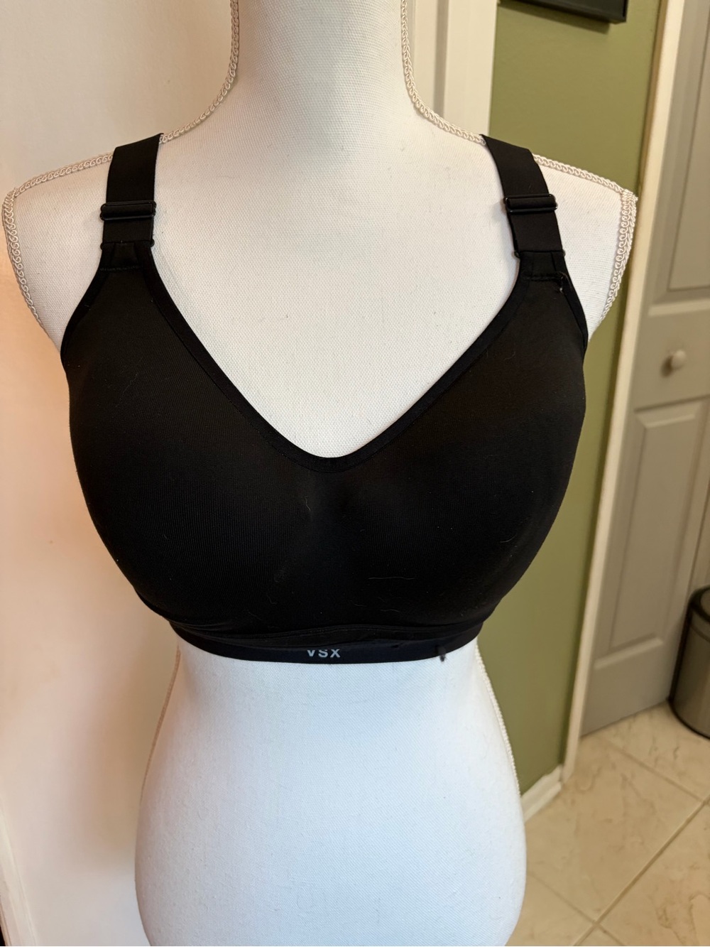 VSX Black Sports Bra with V-Neck Support